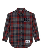 Camicia per bambino Dolce & Gabbana Kids grigia con motivo a quadri - Rubino Kids