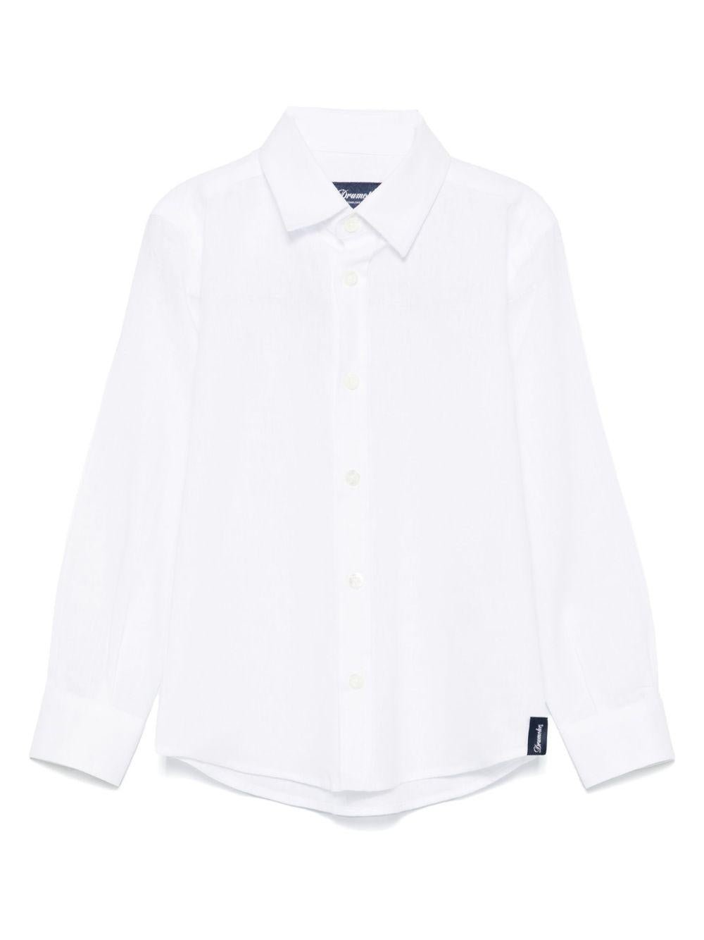Camicia per bambino Drumohr Kids bianco con applicazione - Rubino Kids