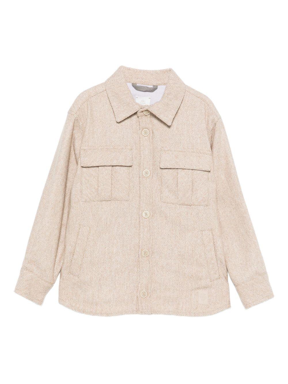 Camicia per bambino Eleventy Kids beige con motivo pied - de - poule - Rubino Kids