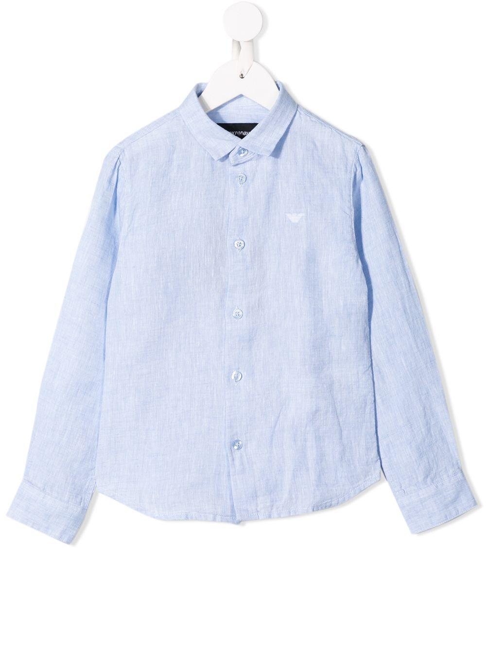 Camicia per bambino Emporio Armani Kids azzurra con colletto classico - Rubino Kids