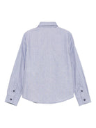 Camicia per bambino Emporio Armani Kids azzurra con logo ricamato - Rubino Kids