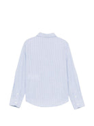 Camicia per bambino Emporio Armani Kids azzurra con logo ricamato sul davanti - Rubino Kids