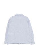 Camicia per bambino Emporio Armani Kids azzurra con logo ricamato sul davanti - Rubino Kids