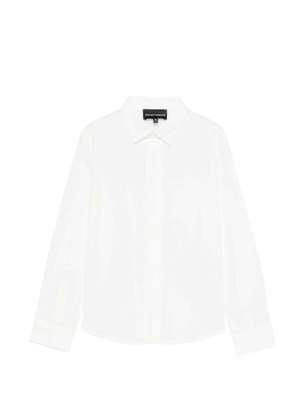 Camicia per bambino Emporio Armani Kids bianca con colletto classico - Rubino Kids