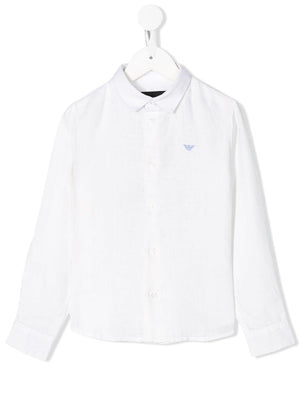Camicia per bambino Emporio Armani Kids bianca in lino