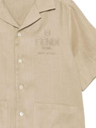 Camicia per bambino Fendi Kids beige con ricamo - Rubino Kids