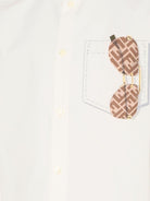 Camicia per bambino Fendi Kids bianca con stampa grafica sul davanti - Rubino Kids