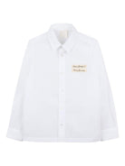 Camicia per bambino Givenchy Kids bianca con applicazione con ricamo - Rubino Kids