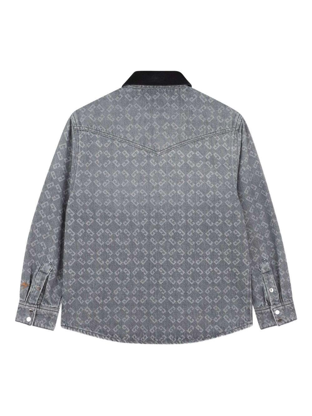 Camicia per bambino Givenchy Kids grigia con monogramma - Rubino Kids