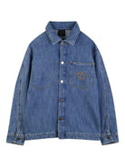 Camicia per bambino Givenchy Kids in denim con taschino e logo - Rubino Kids