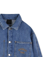 Camicia per bambino Givenchy Kids in denim con taschino e logo - Rubino Kids