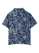 Camicia per bambino Hugo Kids blu con stampa floreale all - over - Rubino Kids