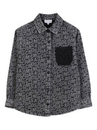 Camicia per bambino Marc Jacobs Kids nera con logo jacquard - Rubino Kids