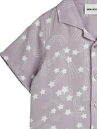 Camicia per bambino Mini Rodini viola con stampa all - over stelle - Rubino Kids