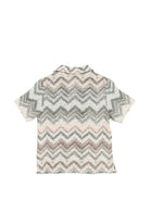Camicia per bambino Missoni Kids beige con motivo all - over - Rubino Kids