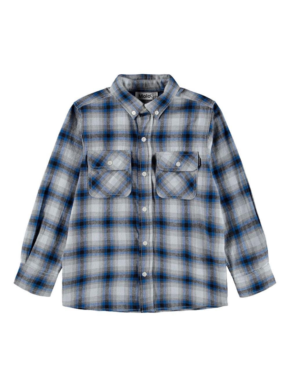 Camicia per bambino Molo blu con motivo a quadri - Rubino Kids