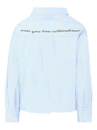 Camicia per bambino MSGM Kids azzurro a righe con tasca applicata - Rubino Kids