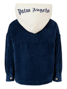 Camicia per bambino Palm Angels Kids blu con cappuccio - Rubino Kids