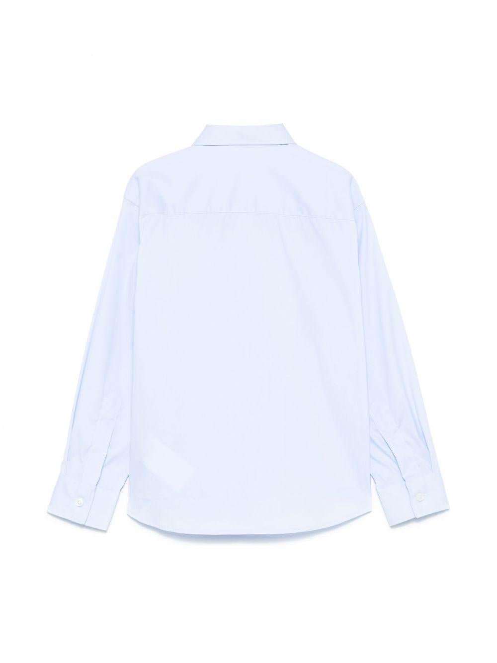Camicia per bambino Paolo Pecora Kids azzurro con mini etichetta con logo - Rubino Kids