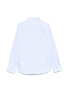 Camicia per bambino Paolo Pecora Kids azzurro con mini etichetta con logo - Rubino Kids