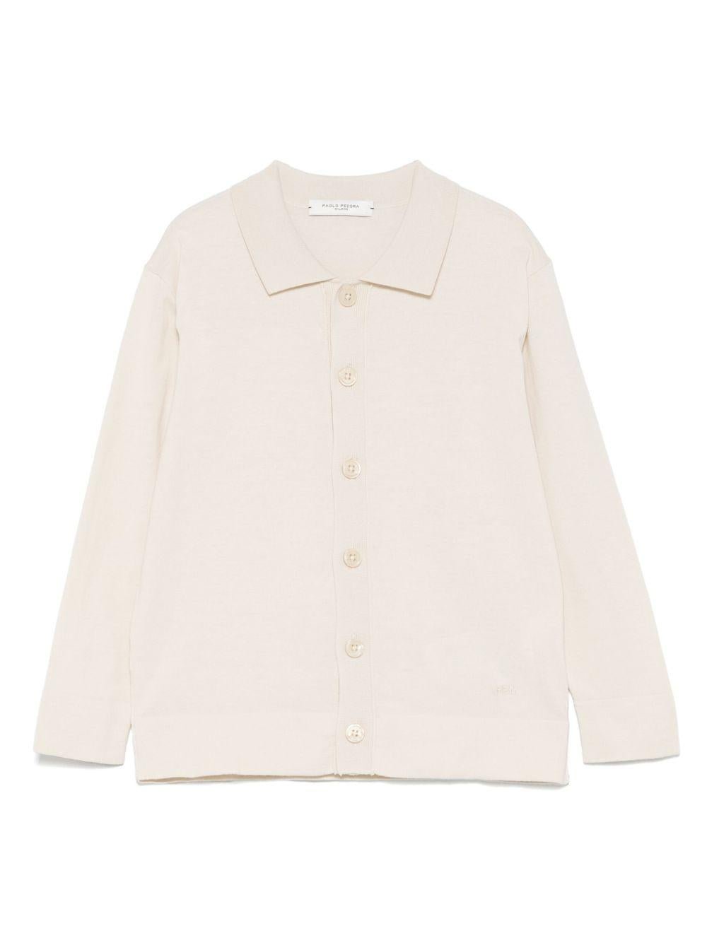 Camicia per bambino Paolo Pecora Kids beige in maglia - Rubino Kids