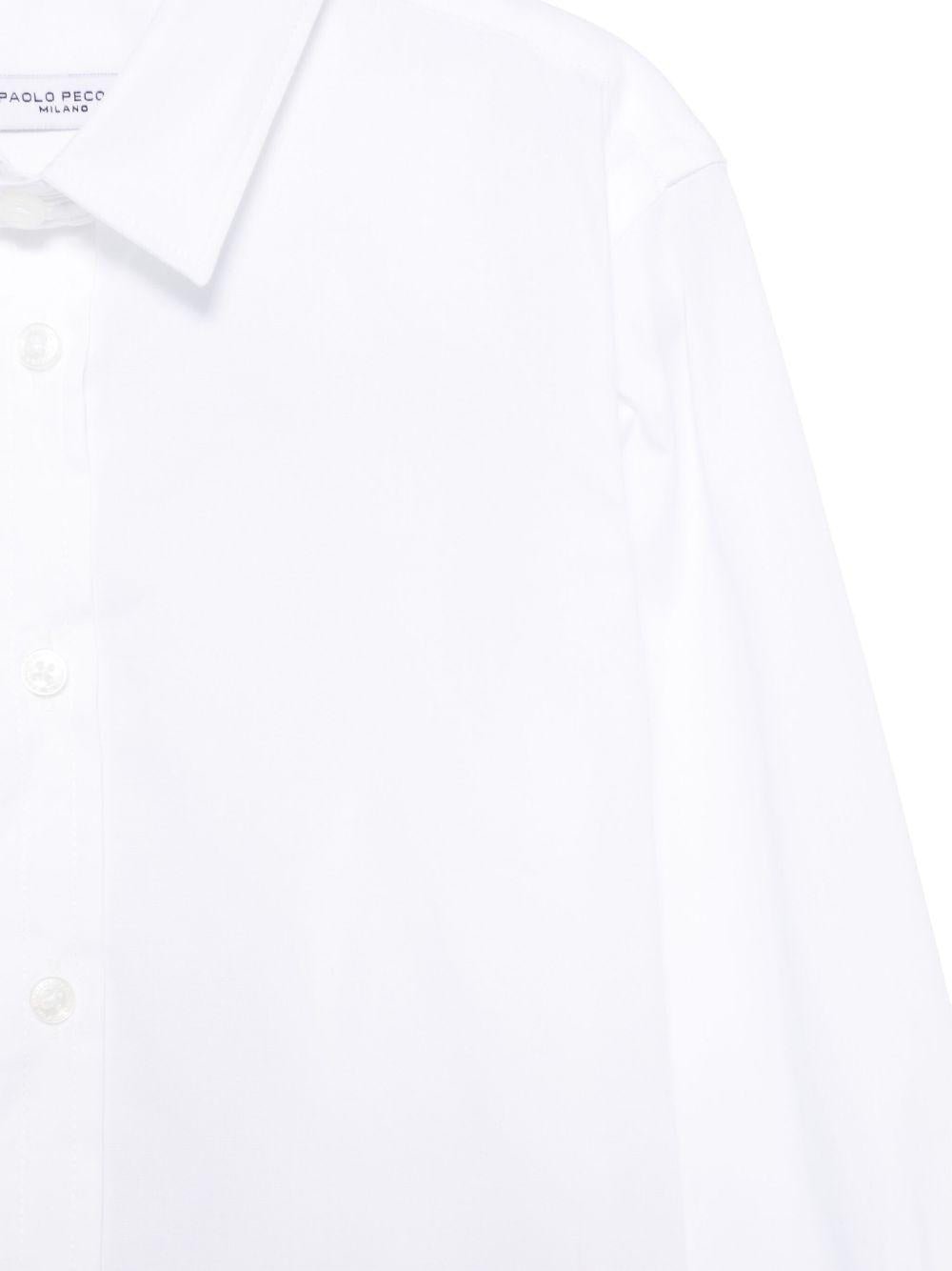 Camicia per bambino Paolo Pecora Kids bianco con ricamo - Rubino Kids