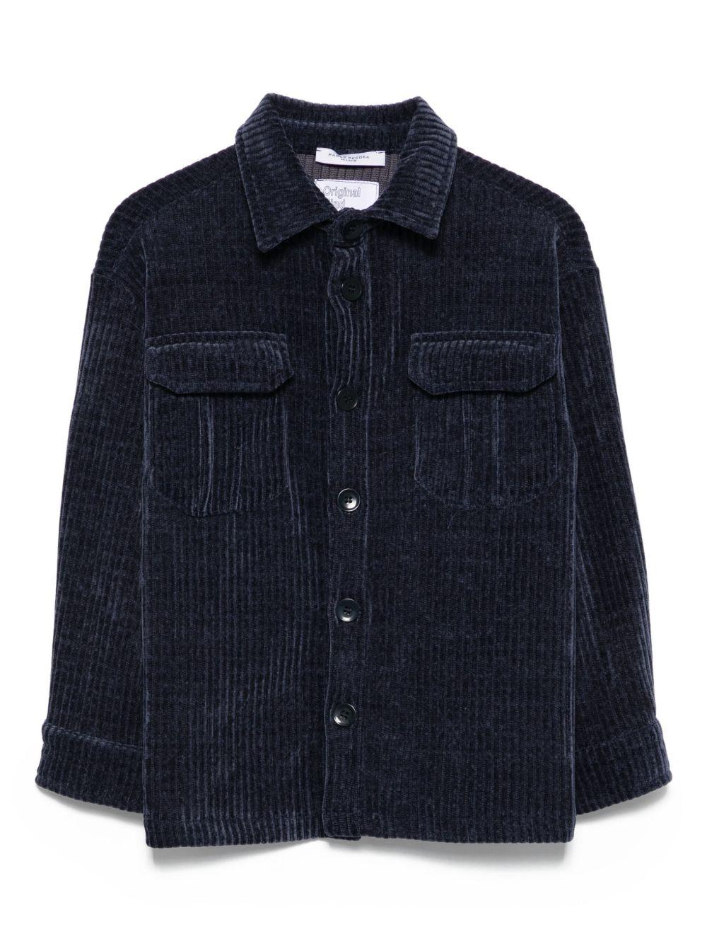 Camicia per bambino Paolo Pecora Kids blu in velluto a coste - Rubino Kids