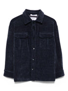 Camicia per bambino Paolo Pecora Kids blu in velluto a coste - Rubino Kids