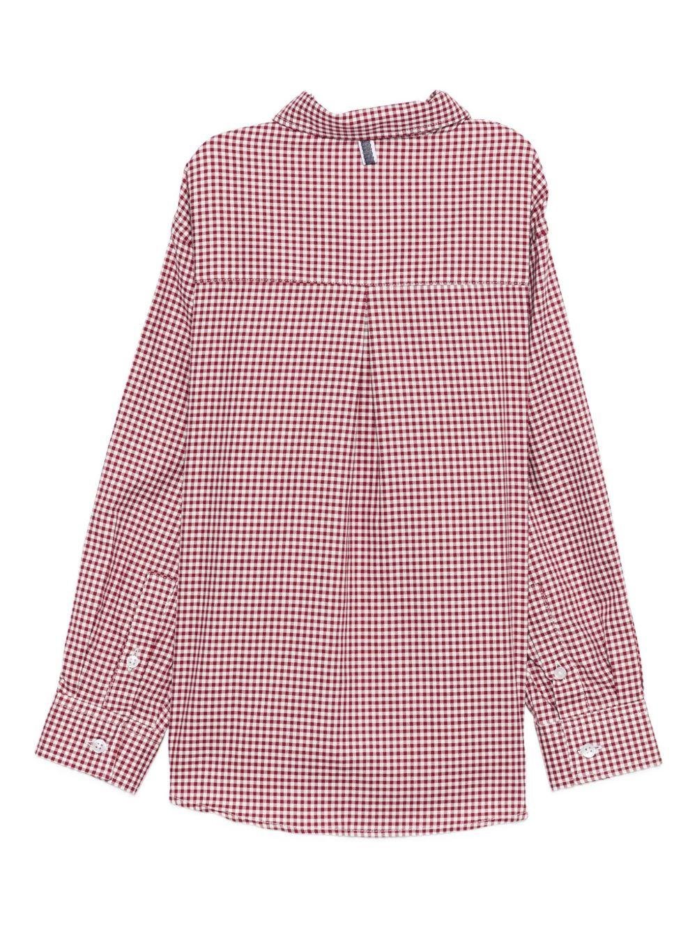 Camicia per bambino Paolo Pecora Kids bordeaux a quadri - Rubino Kids