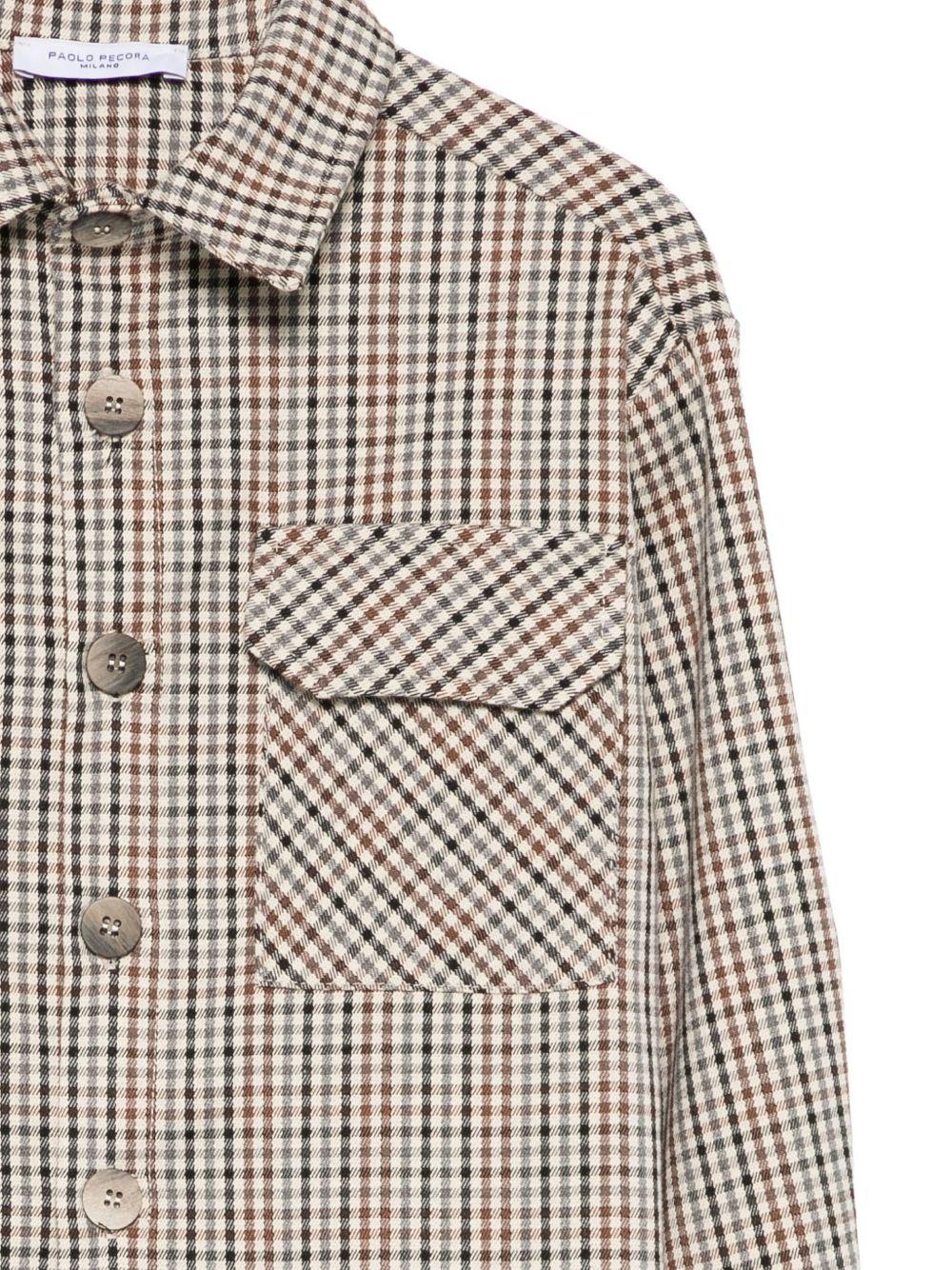 Camicia per bambino Paolo Pecora Kids marrone a quadri - Rubino Kids