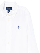 Camicia per bambino Polo Ralph Lauren Kids bianca con motivo Polo Pony - Rubino Kids