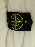 Camicia per bambino Stone Island Junior beige in lino con applicazione Compass - Rubino Kids