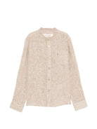 Camicia per bambino Trussardi Junior beige con ricamo logo sul davanti - Rubino Kids