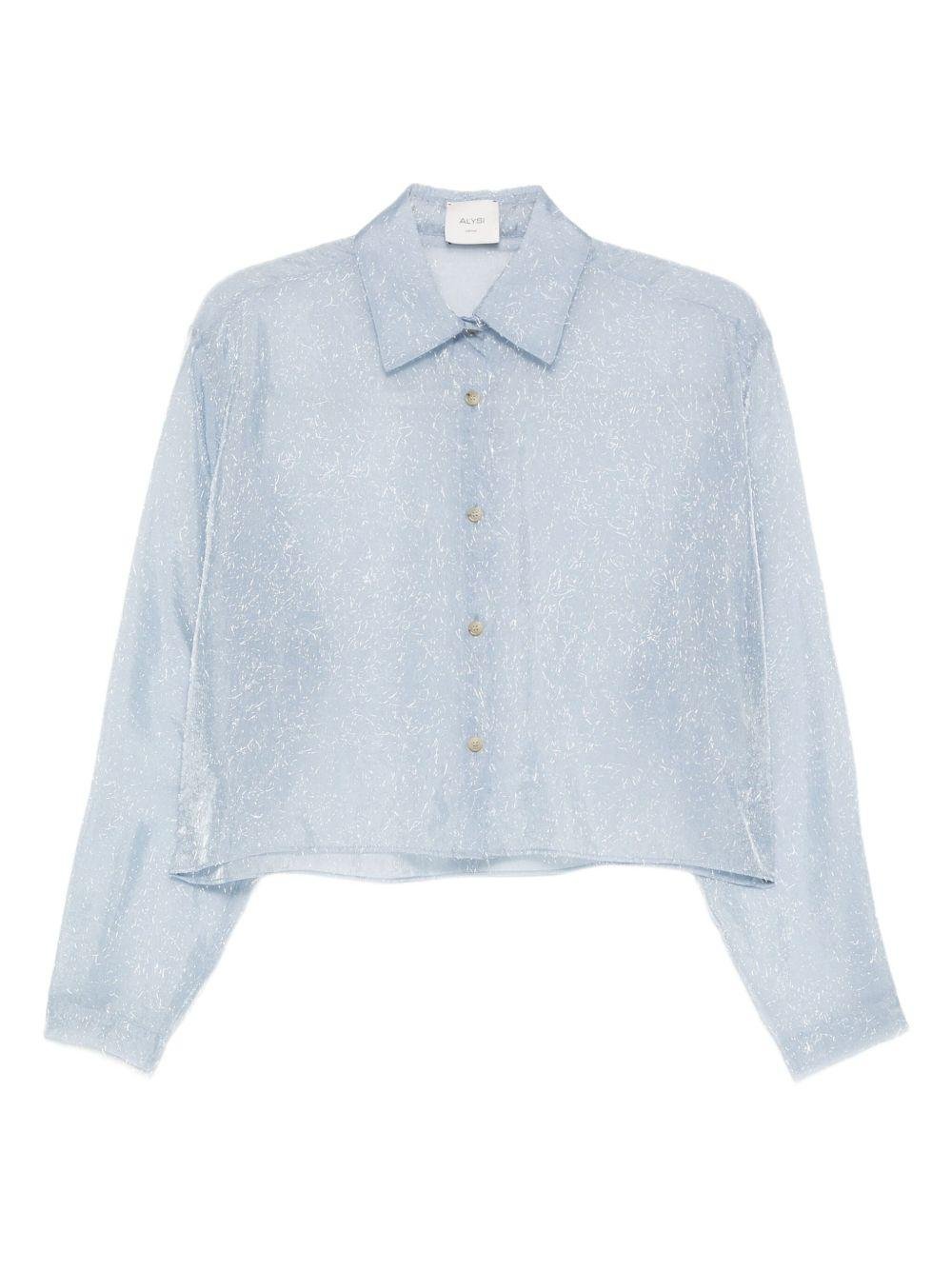 Camicia per donna Alysi azzurra con motivo screziato - Rubino Kids