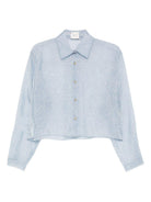 Camicia per donna Alysi azzurra con motivo screziato - Rubino Kids