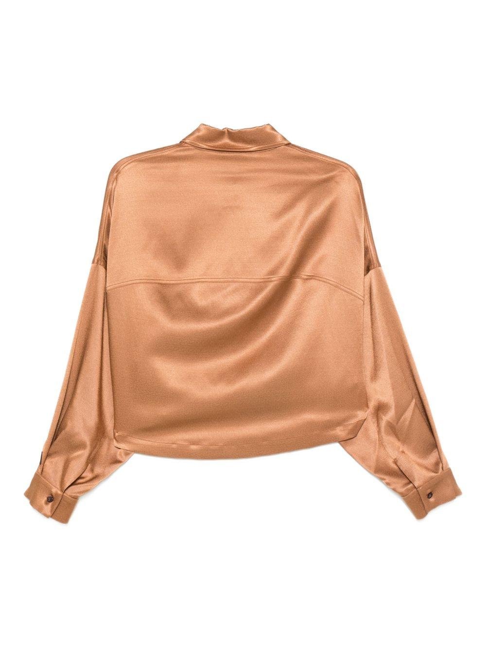 Camicia per donna Alysi marrone con lunghezza crop - Rubino Kids