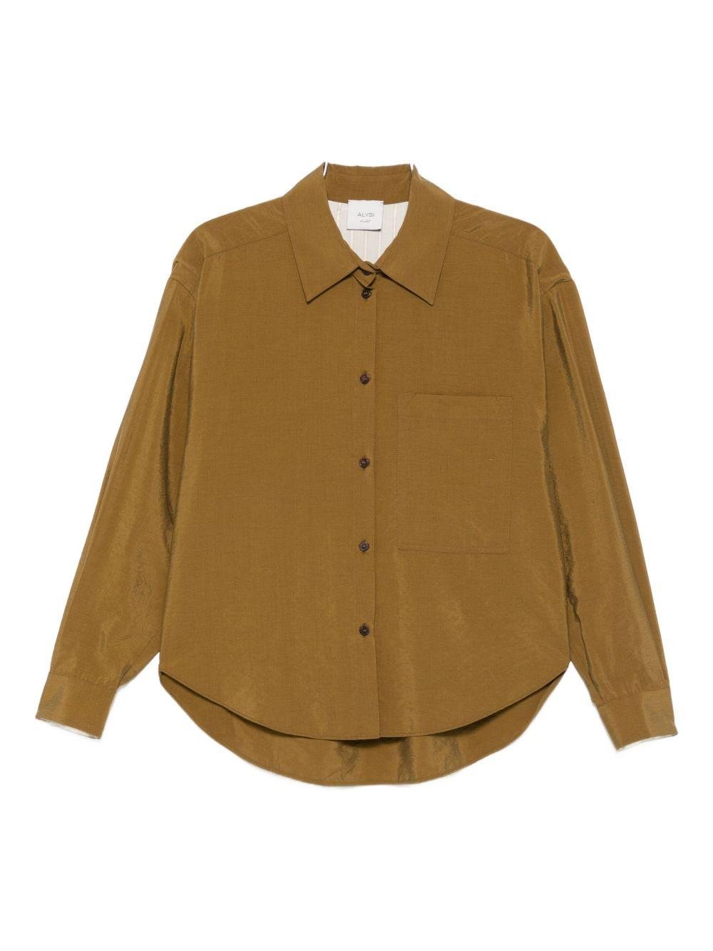 Camicia per donna Alysi marrone con tasca applicata - Rubino Kids
