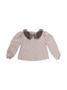 Camicia per neonata A'lapage beige con colletto con motivo scozzese - Rubino Kids