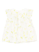 Camicia per neonata Bonpoint bianco con maniche arricciate - Rubino Kids