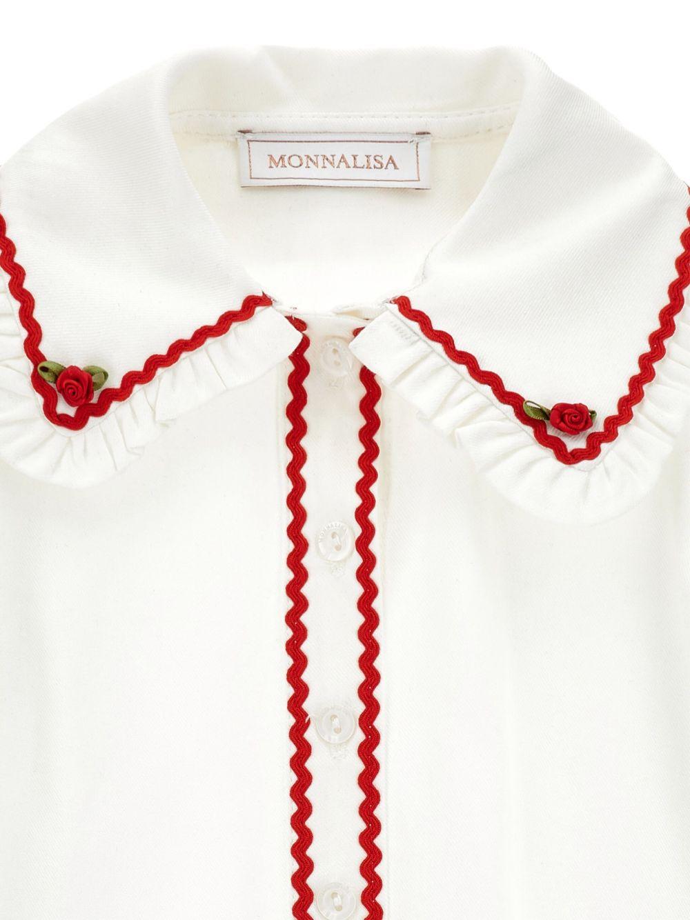 Camicia per neonata Monnalisa bianca con chiusura frontale con abbottonatura - Rubino Kids