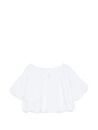 Camicia per neonata Moschino Kids bianca con dettaglio logo - Rubino Kids