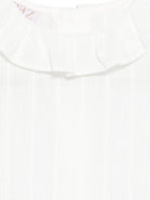 Camicia per neonata Paz Rodríguez bianca con colletto arricciato - Rubino Kids