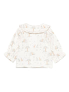 Camicia per neonata Paz Rodríguez bianca con stampa coniglio - Rubino Kids