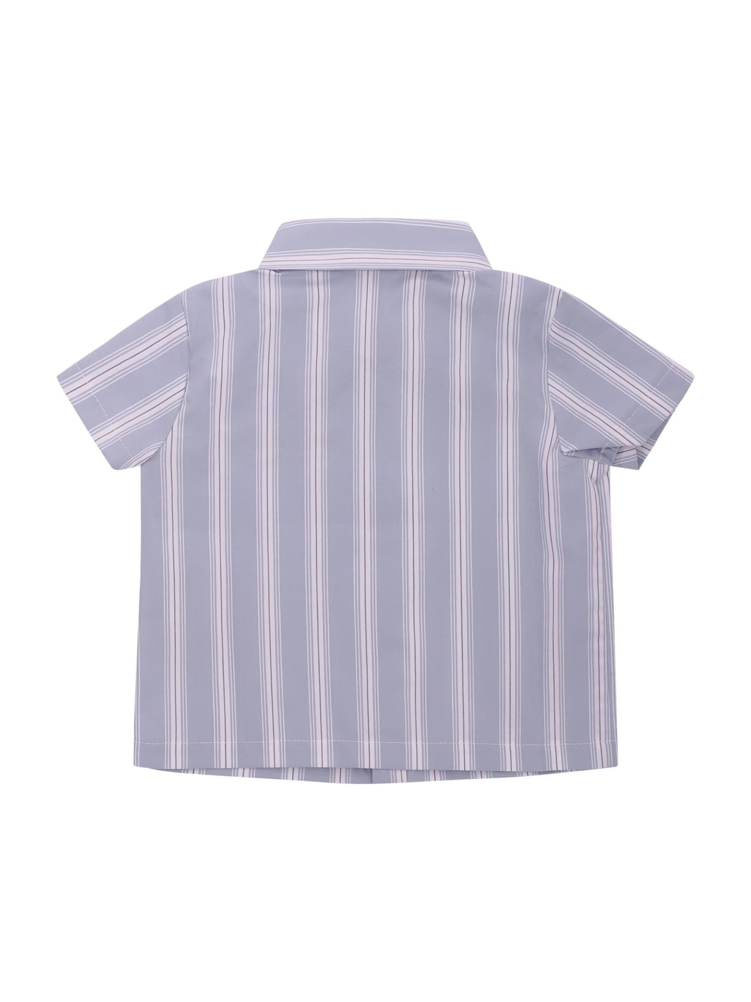 Camicia per neonato Balmain Kids azzurra con design a righe bianche - Rubino Kids