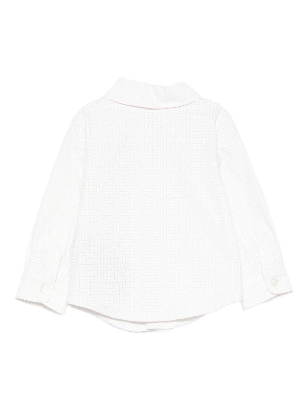 Camicia per neonato Balmain Kids bianca con motivo geometrico - Rubino Kids