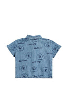 Camicia per neonato Bobo Choses azzurro con stampa grafica all - over - Rubino Kids