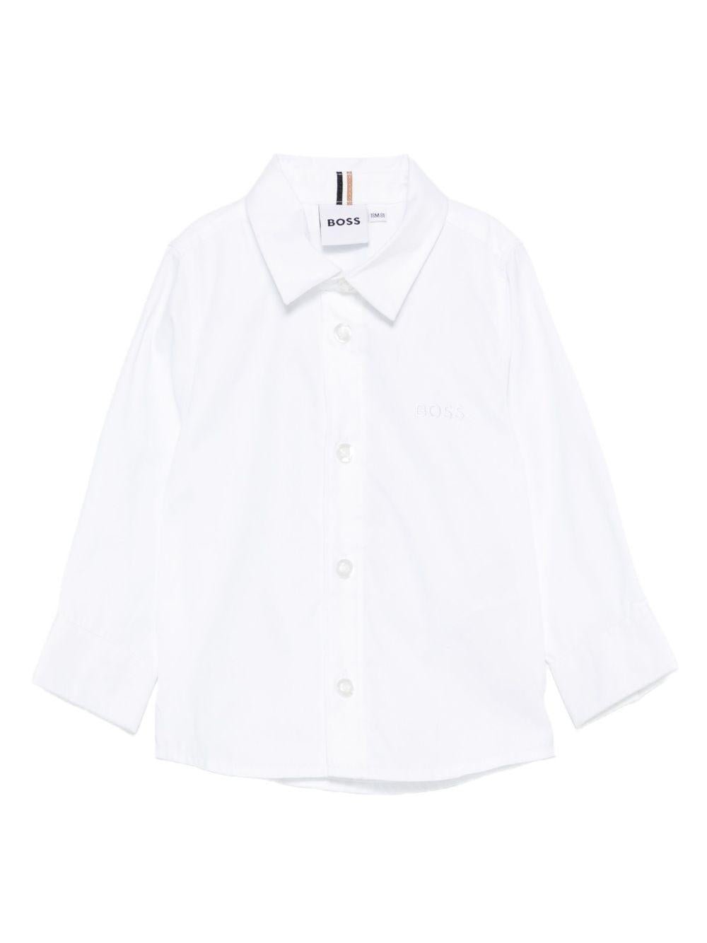 Camicia per neonato Boss Kids bianco con ricamo - Rubino Kids