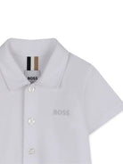 Camicia per neonato BOSS Kidswear bianca a maniche corte - Rubino Kids
