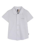 Camicia per neonato BOSS Kidswear bianca a maniche corte - Rubino Kids