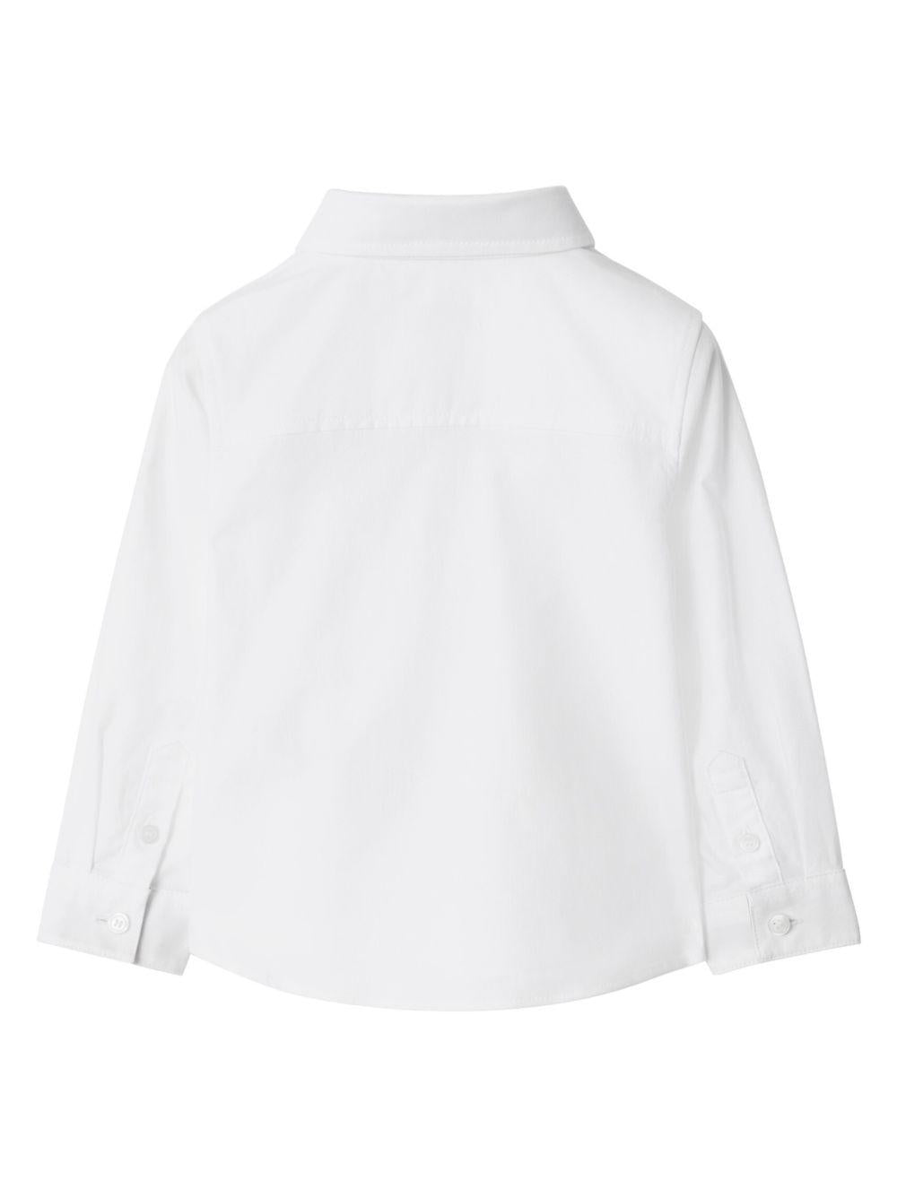 Camicia per neonato Burberry Kids Oxford bianco con bordo a quadri - Rubino Kids